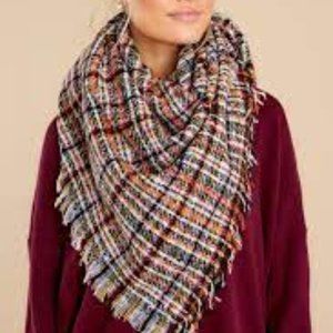 BLANKET SCARF Bohemia Winter Oversized Cozy Shawl Wrap Plaid Woven 50"x50"